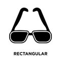 Rectangular eyeglass frame iconÃÂ  vector isolated on white background, logo concept of Rectangular eyeglass frameÃÂ  sign on trans
